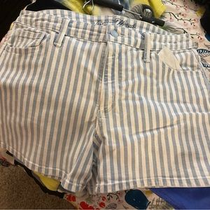 universal thread blue and white vertical stripe jean shorts from target size 12